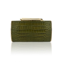 Bailey Embossed Leather Dark Green front
